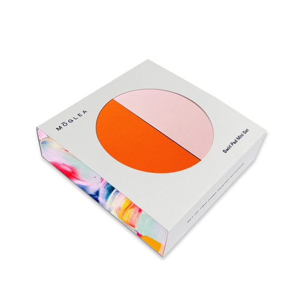 Moglea Candy Swirl Pad Mini Set of notepads with colorful swirl design and blank pages for writing or doodling.