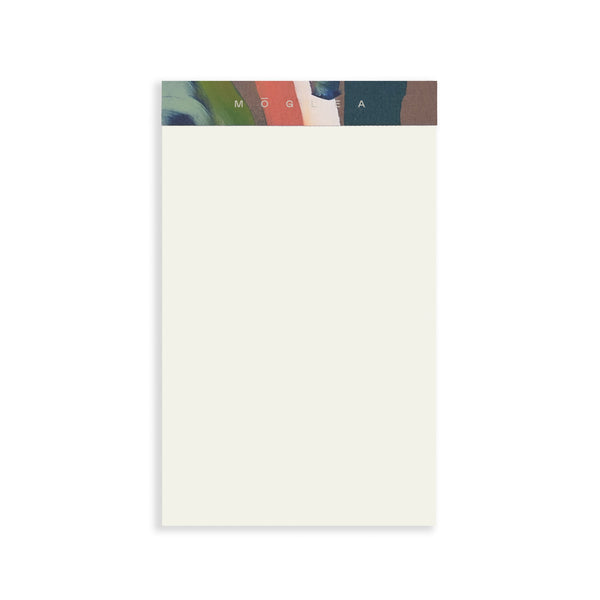 Moglea Sedona blank mini legal notepad with yellow pages and spiral binding, ideal for notes and quick sketches.